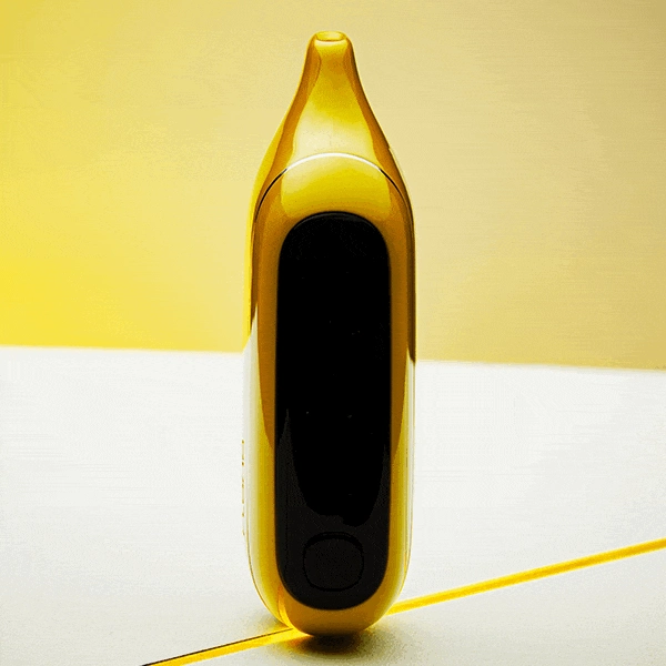 geekbar logo visible on device held by user at outdoor café 2025