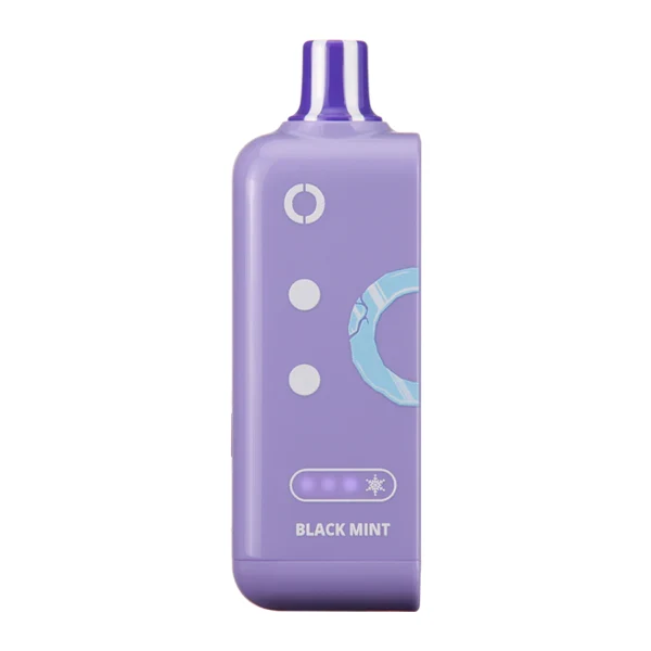 Close-up product shot of i love salts classic menthol bottle showing USP-grade labeling and nicotine content information with the device next to it